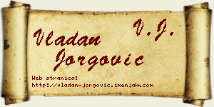 Vladan Jorgović vizit kartica